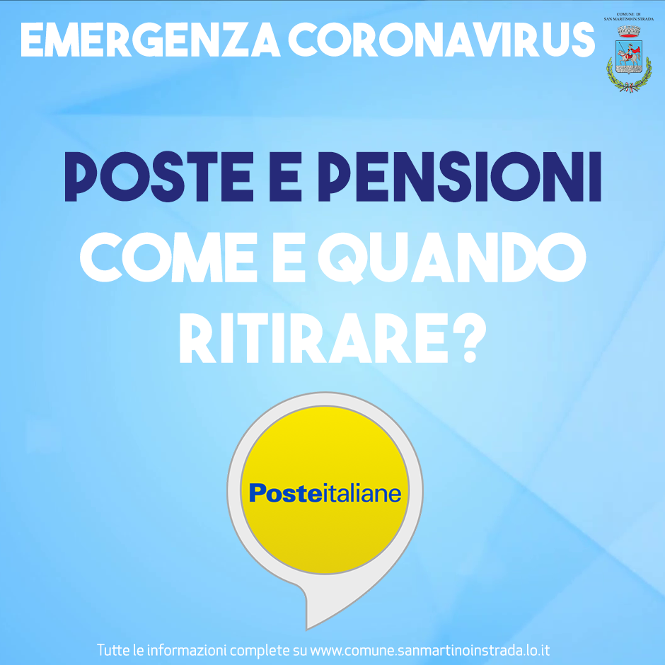 AVVISO di Poste Italiane - emergenza sanitaria